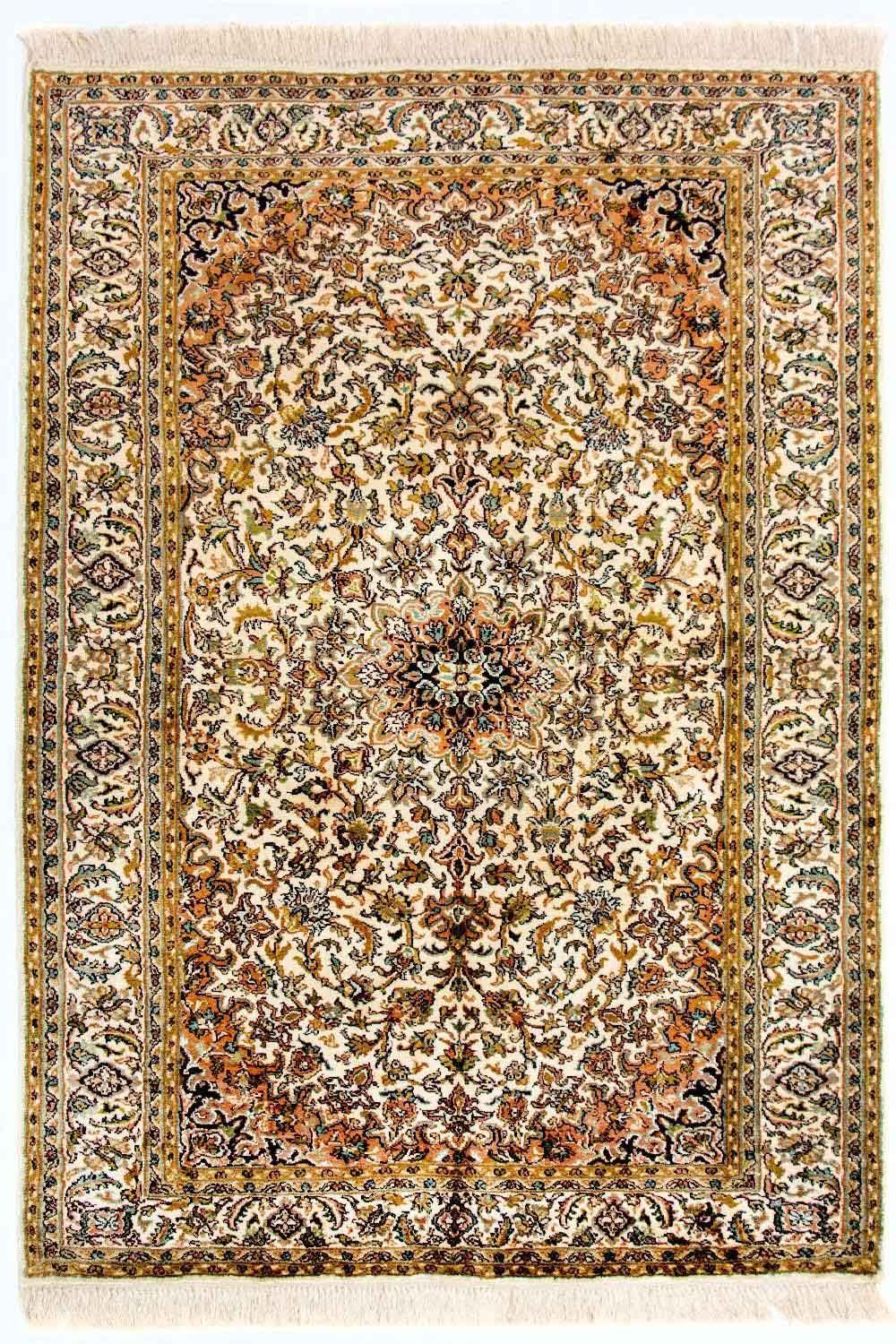 Jedwabny dywan - Kashmir Silk - 149 x 89 cm - beżowy