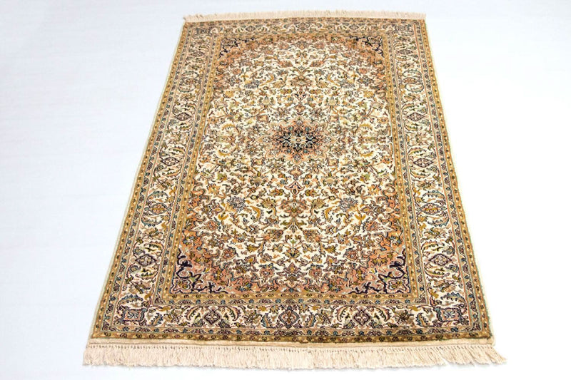 Jedwabny dywan - Kashmir Silk - 149 x 89 cm - beżowy