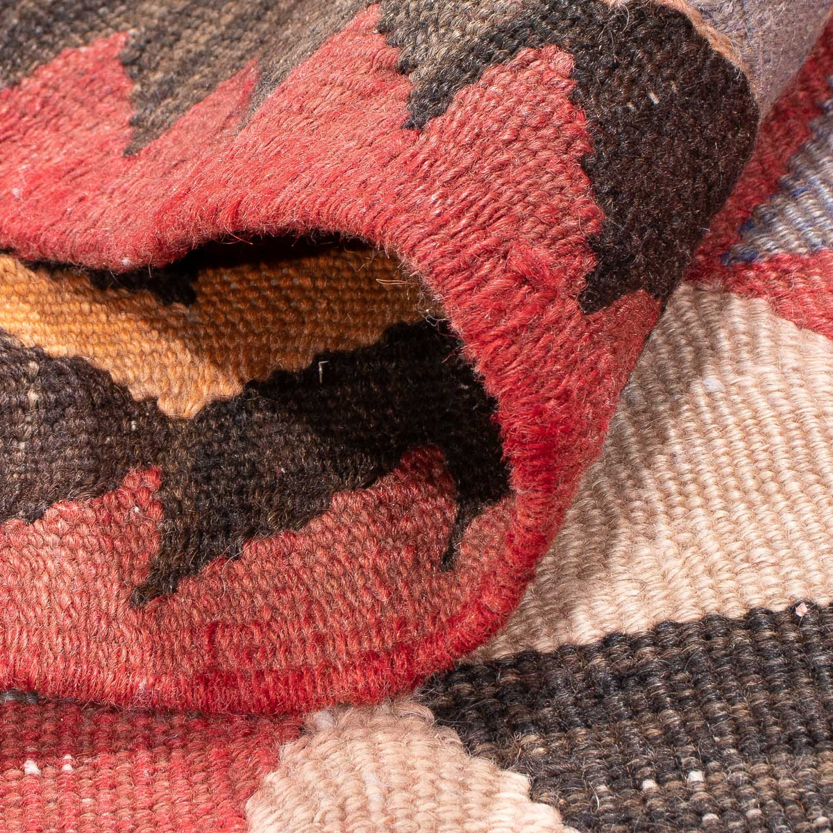 Biegacz Dywan Kelim - Stary - 425 x 165 cm - jasna czerwień