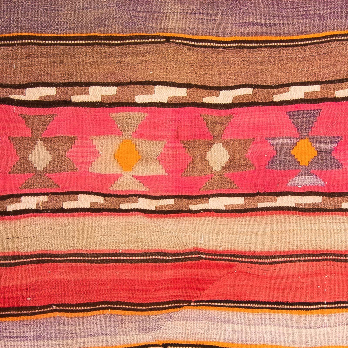 Biegacz Dywan Kelim - Stary - 340 x 150 cm - wielokolorowy