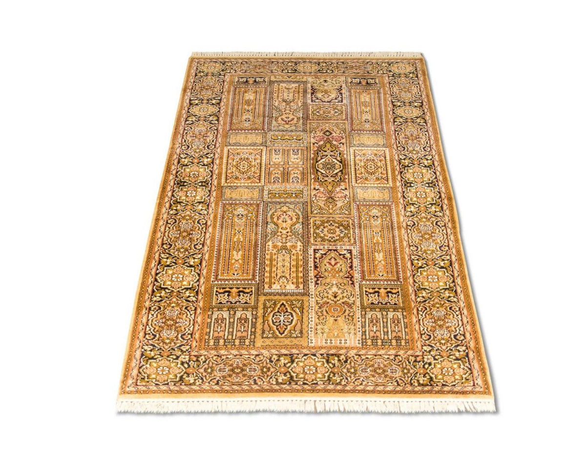 Jedwabny dywan - Kashmir Silk - 158 x 93 cm - brązowy