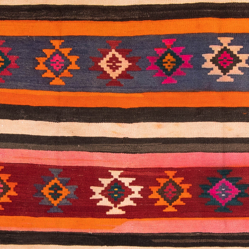 Biegacz Dywan Kelim - Stary - 330 x 145 cm - wielokolorowy