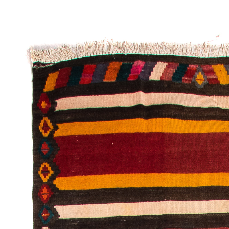 Biegacz Dywan Kelim - Stary - 330 x 145 cm - wielokolorowy