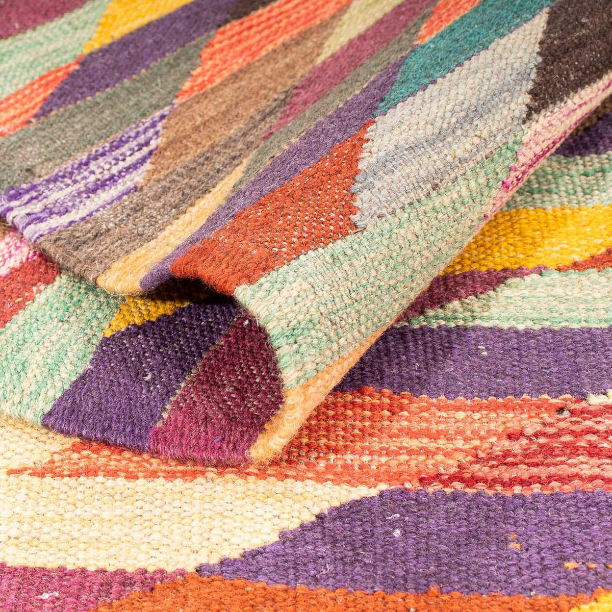 Dywan Kelim - modny - 215 x 166 cm - wielokolorowy