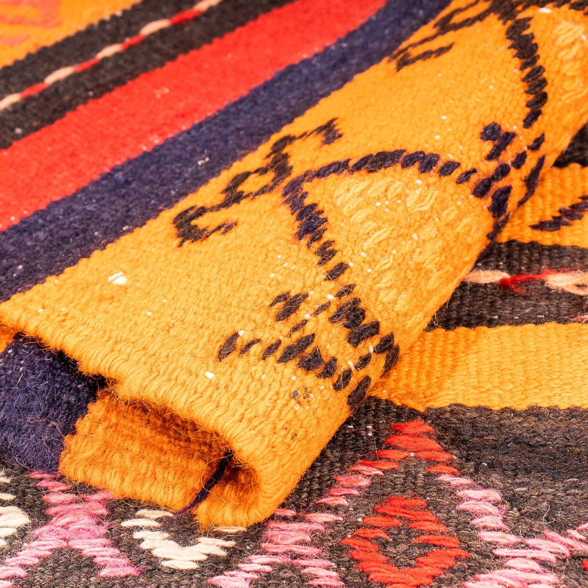 Dywan Kelim - Stary - 220 x 150 cm - wielokolorowy