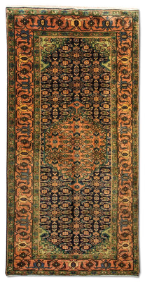 Biegacz Perski dywan - Nomadyczny - 284 x 143 cm - ciemnoniebieski