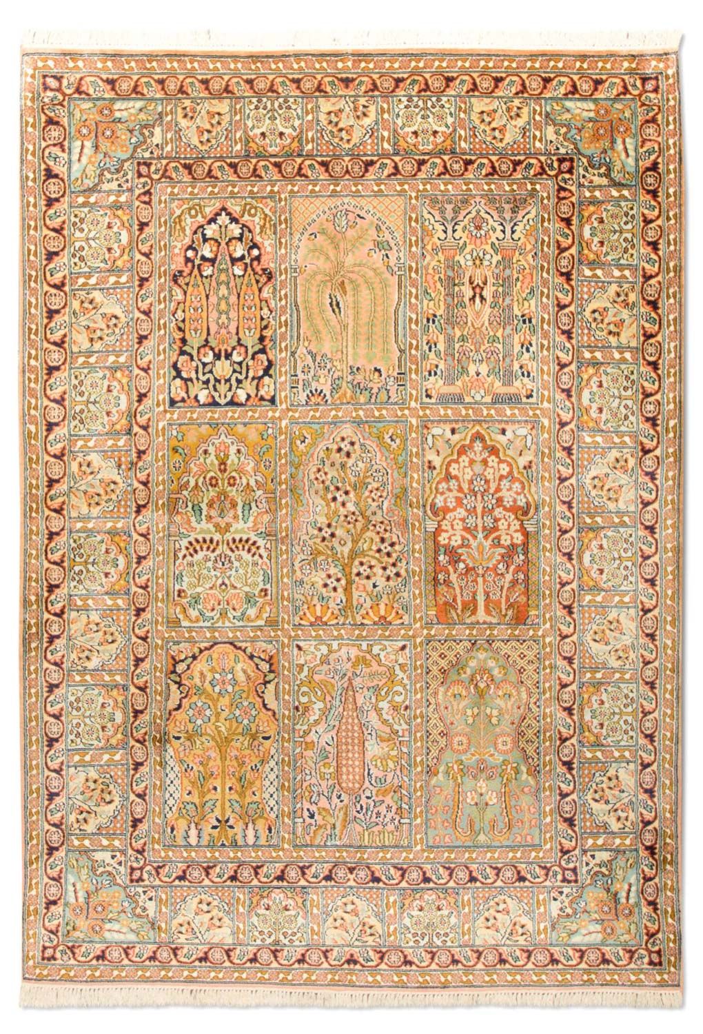 Jedwabny dywan - Kashmir Silk - 184 x 124 cm - wielokolorowy