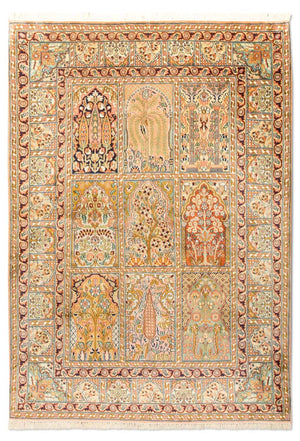 Jedwabny dywan - Kashmir Silk - 184 x 124 cm - wielokolorowy