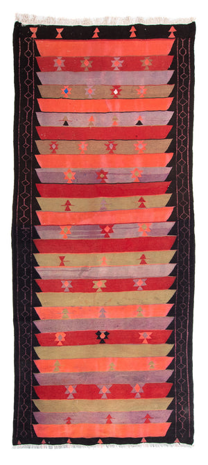 Biegacz Dywan Kelim - Stary - 330 x 135 cm - wielokolorowy