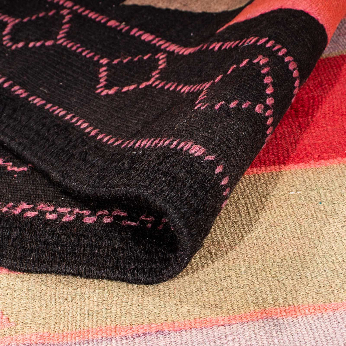 Biegacz Dywan Kelim - Stary - 330 x 135 cm - wielokolorowy