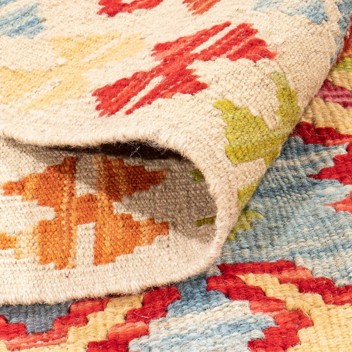 Dywan Kelim - Splash - 199 x 156 cm - wielokolorowy