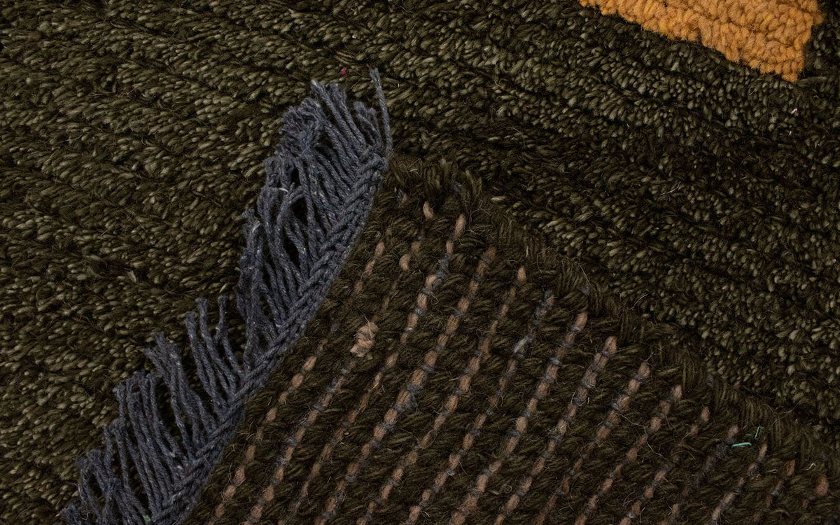 Dywan z Nepalu - 140 x 70 cm - ciemna zieleń