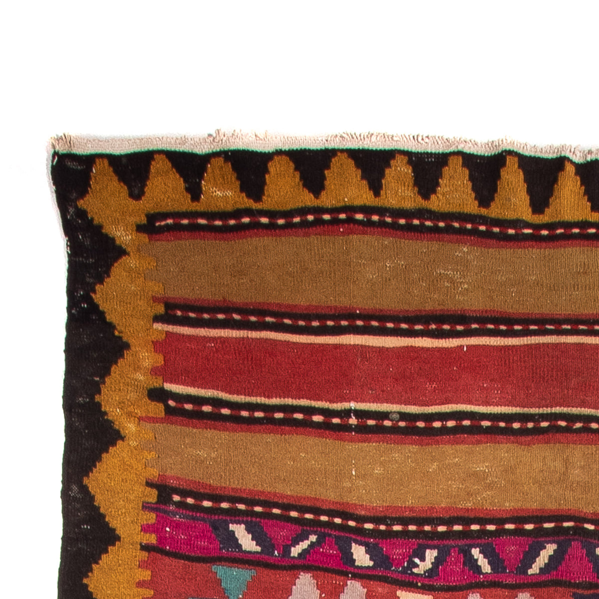 Biegacz Dywan Kelim - Stary - 355 x 140 cm - wielokolorowy