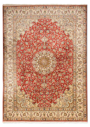Jedwabny dywan - Kashmir Silk - 218 x 156 cm - czerwony
