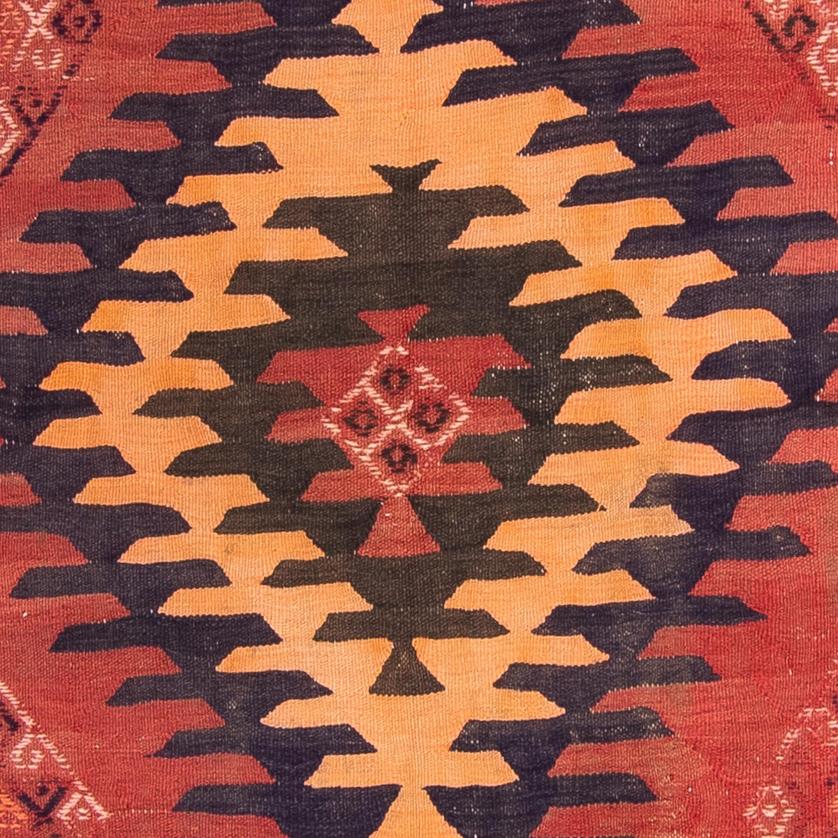 Biegacz Dywan Kelim - Stary - 395 x 145 cm - wielokolorowy