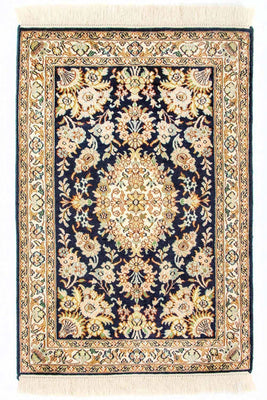 Jedwabny dywan - Kashmir Silk - 98 x 63 cm - niebieski