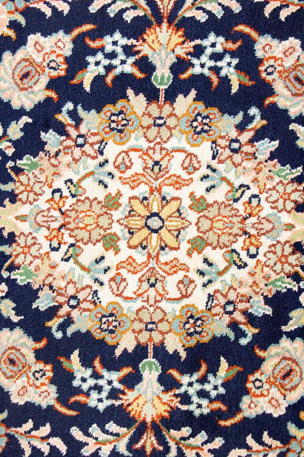Jedwabny dywan - Kashmir Silk - 98 x 63 cm - niebieski