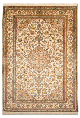Jedwabny dywan - Kashmir Silk - 184 x 124 cm - beżowy