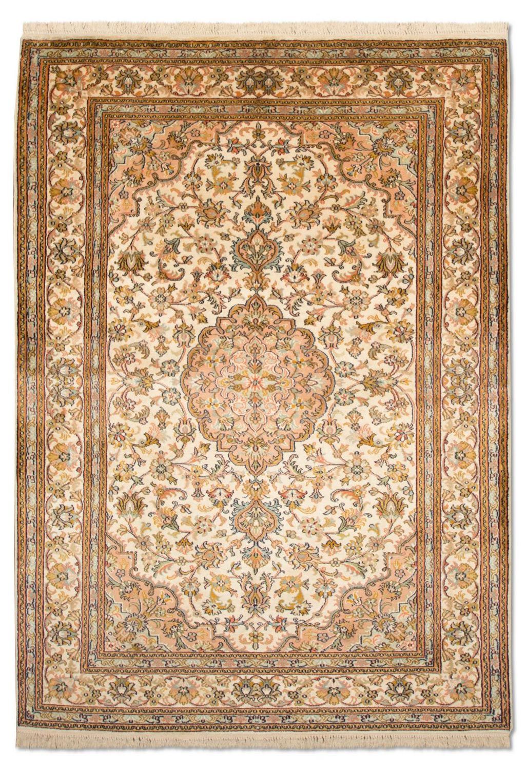 Jedwabny dywan - Kashmir Silk - 184 x 124 cm - beżowy