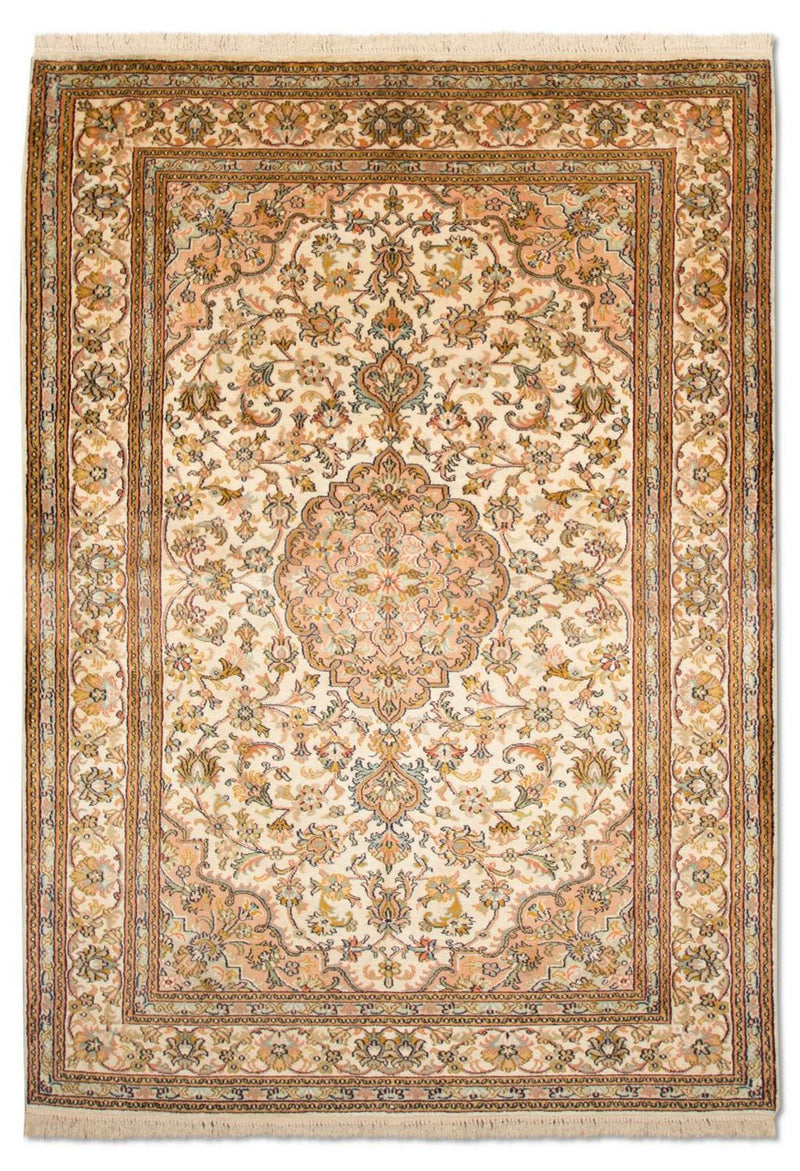 Jedwabny dywan - Kashmir Silk - 184 x 124 cm - beżowy
