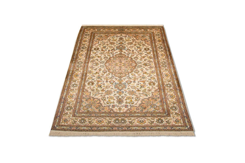 Jedwabny dywan - Kashmir Silk - 184 x 124 cm - beżowy