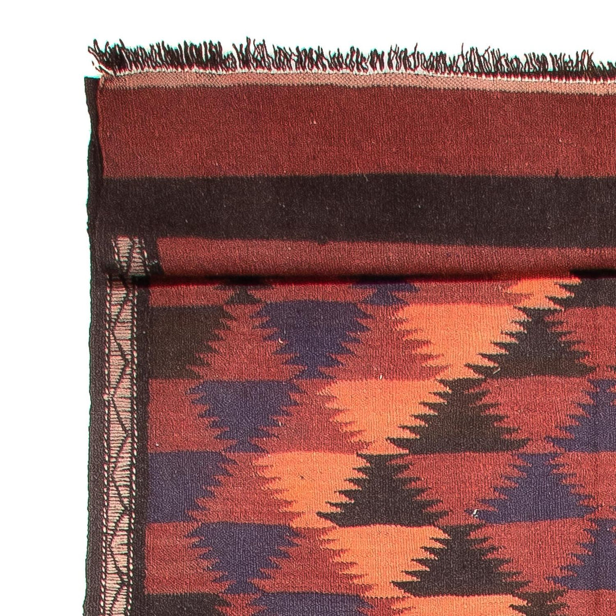 Biegacz Dywan Kelim - Stary - 450 x 135 cm - brązowy