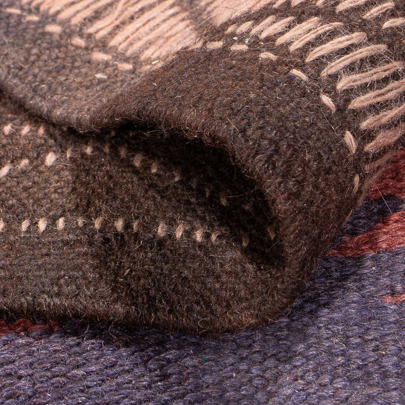 Biegacz Dywan Kelim - Stary - 450 x 135 cm - brązowy