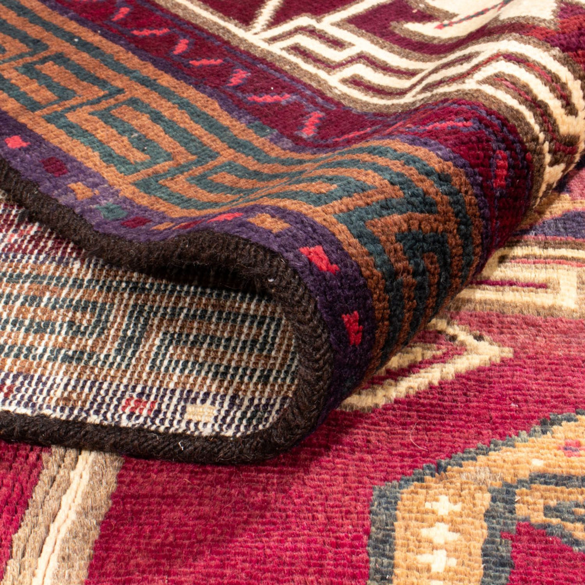 Perski dywan - Nomadyczny - 250 x 163 cm - czerwień winna