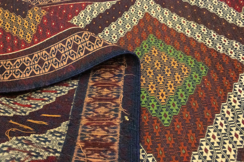 Biegacz Dywan Kelim - Orientalny - 222 x 85 cm - brązowy