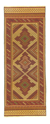 Biegacz Dywan Kelim - Orientalny - 212 x 82 cm - wielokolorowy