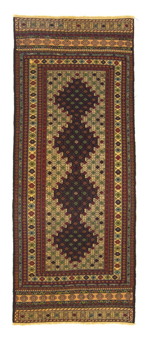 Biegacz Dywan Kelim - Orientalny - 202 x 84 cm - niebieski