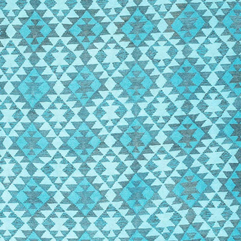 Dywan Kelim - modny - Vintage / kolorowy - 277 x 195 cm - turkusowy
