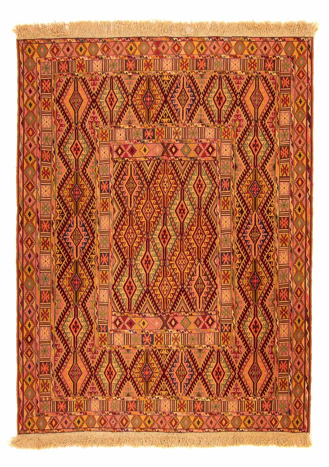 Dywan Kelim - Orientalny - 174 x 138 cm - wielokolorowy