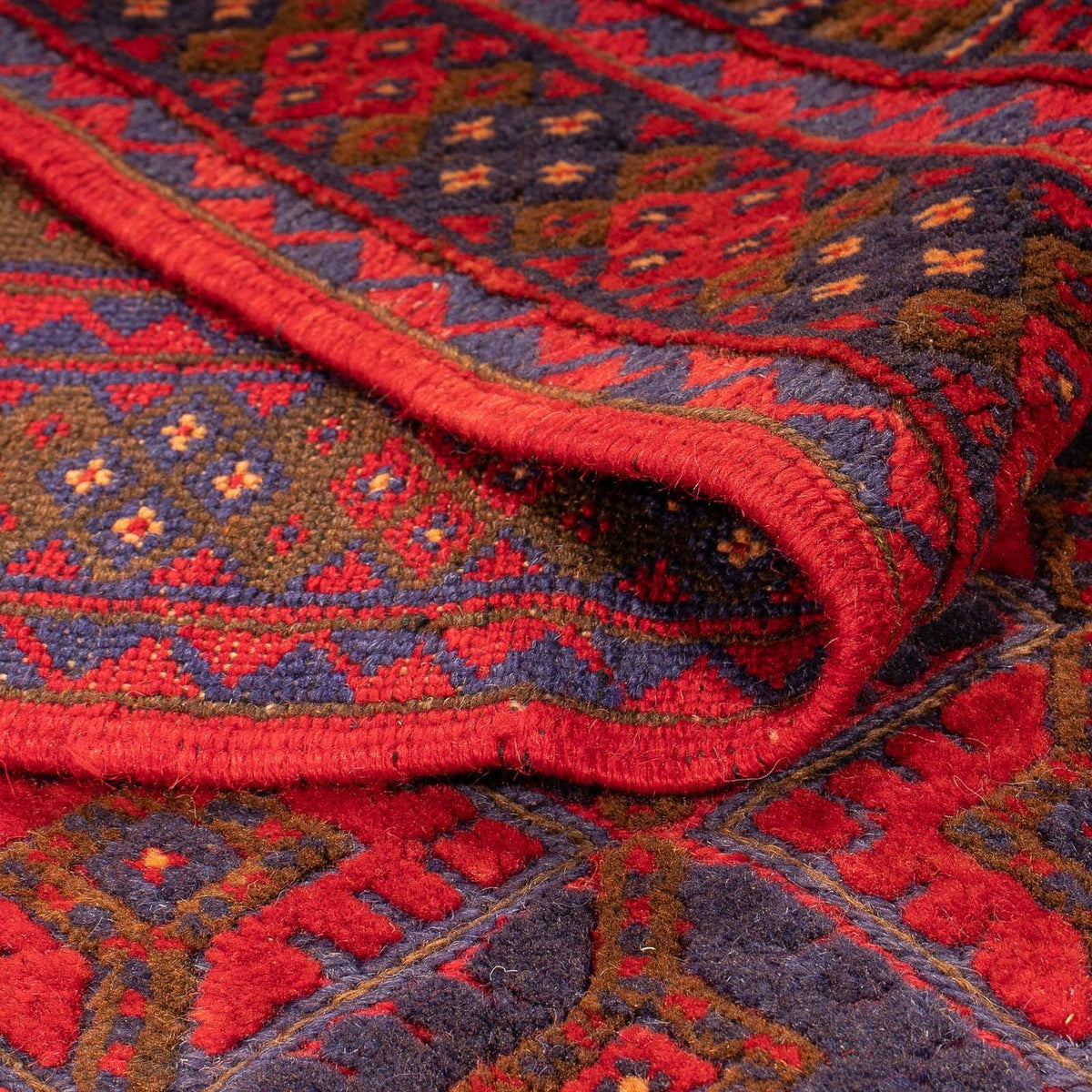 Dywan Kelim - Orientalny kwadratowy  - 187 x 158 cm - ciemna czerwień