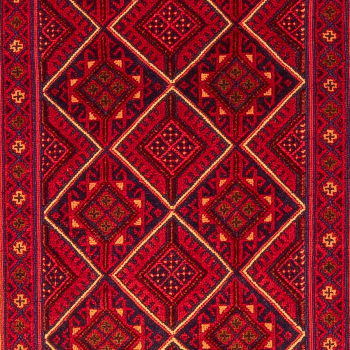 Biegacz Dywan Kelim - Orientalny - 280 x 69 cm - ciemna czerwień