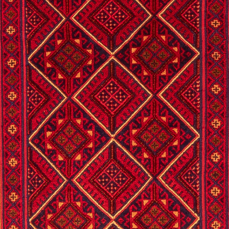 Biegacz Dywan Kelim - Orientalny - 280 x 69 cm - ciemna czerwień