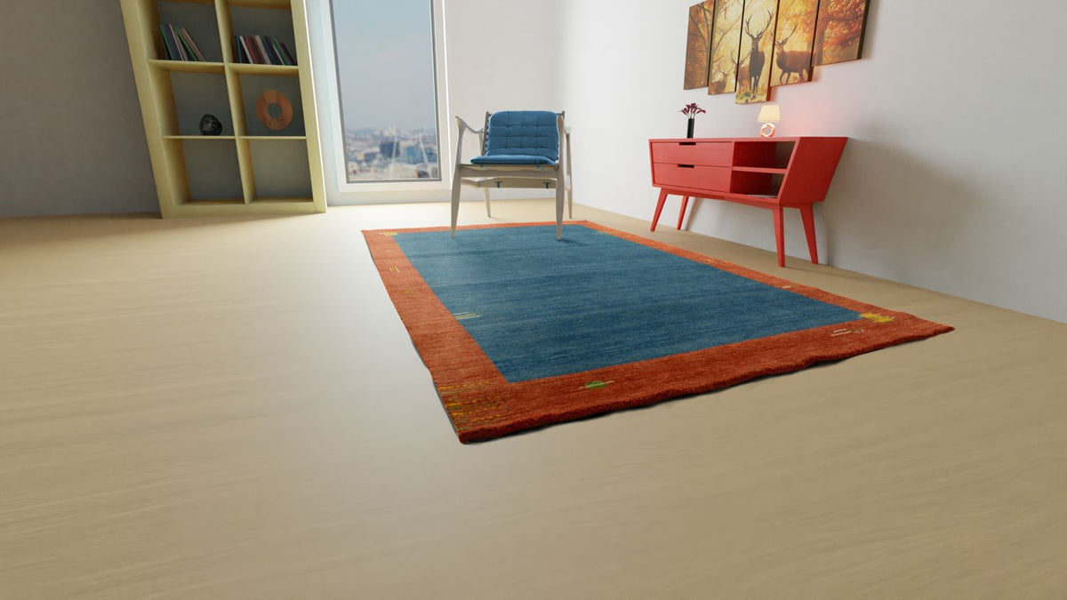 Dywan Gabbeh - Indus - 180 x 120 cm - niebieski