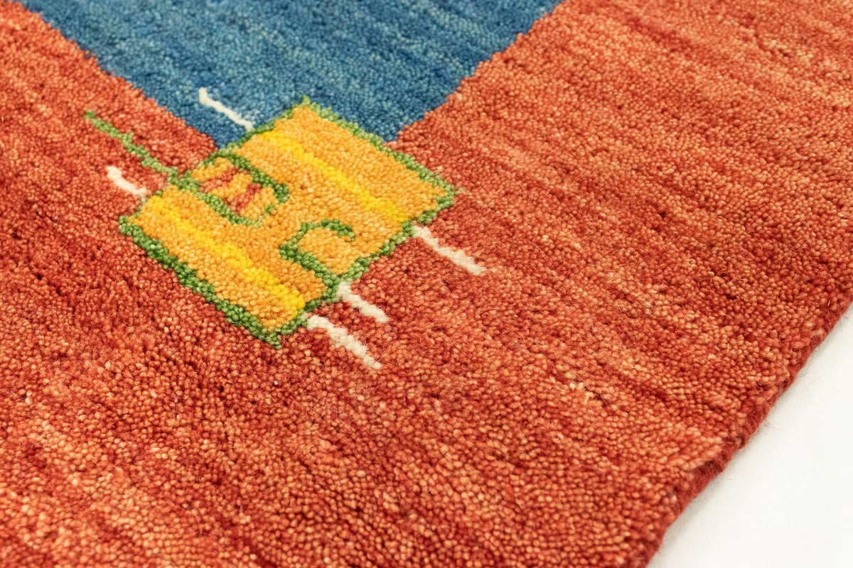 Biegacz Dywan Gabbeh - Indus - 200 x 80 cm - niebieski