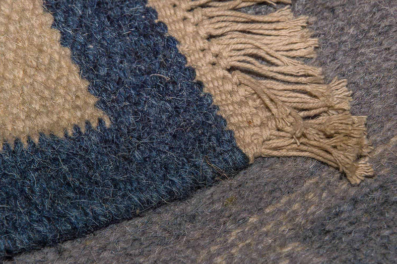 Biegacz Dywan Kelim - modny - 250 x 80 cm - niebieski