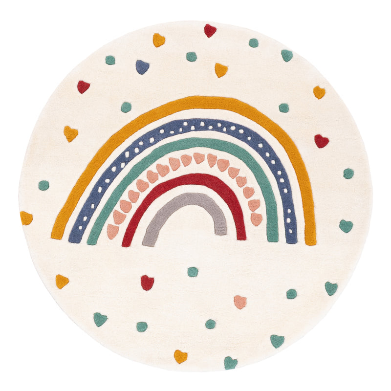 Kinderteppich Regenbogen rund