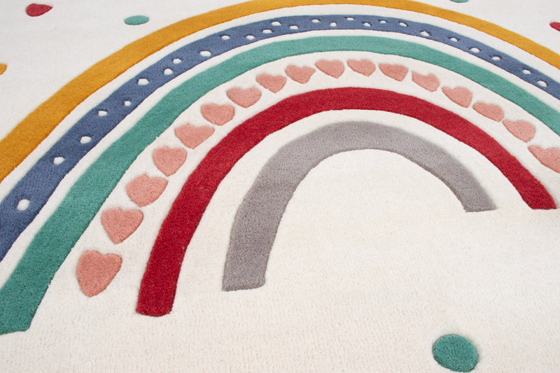 Kinderteppich Regenbogen Herzen