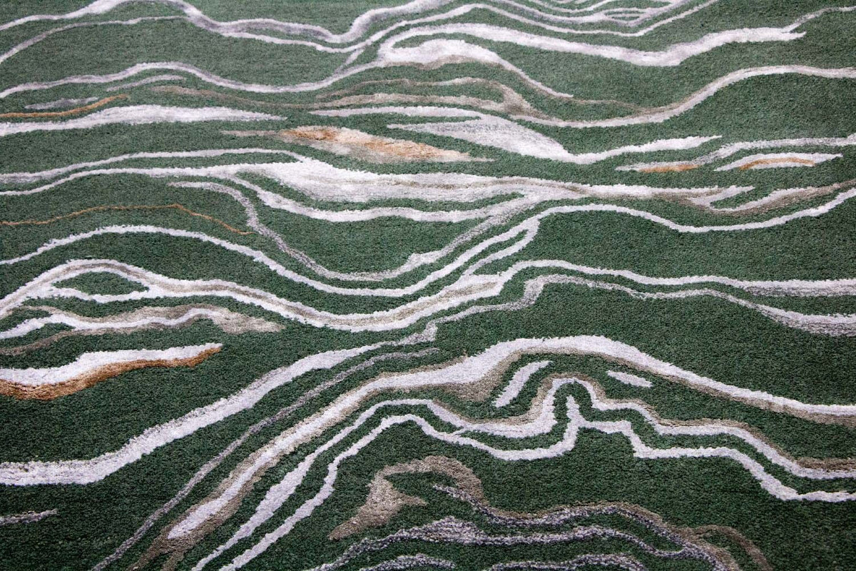 Designerski dywan - 242 x 153 cm - zielona