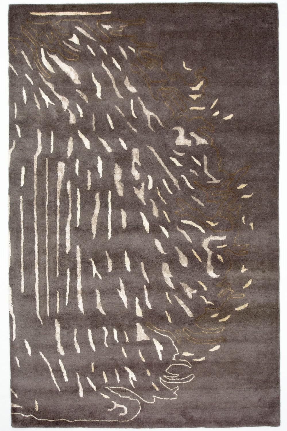 Designerski dywan - 242 x 153 cm - brązowy