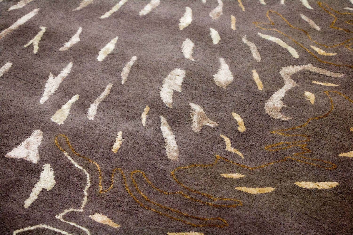 Designerski dywan - 242 x 153 cm - brązowy