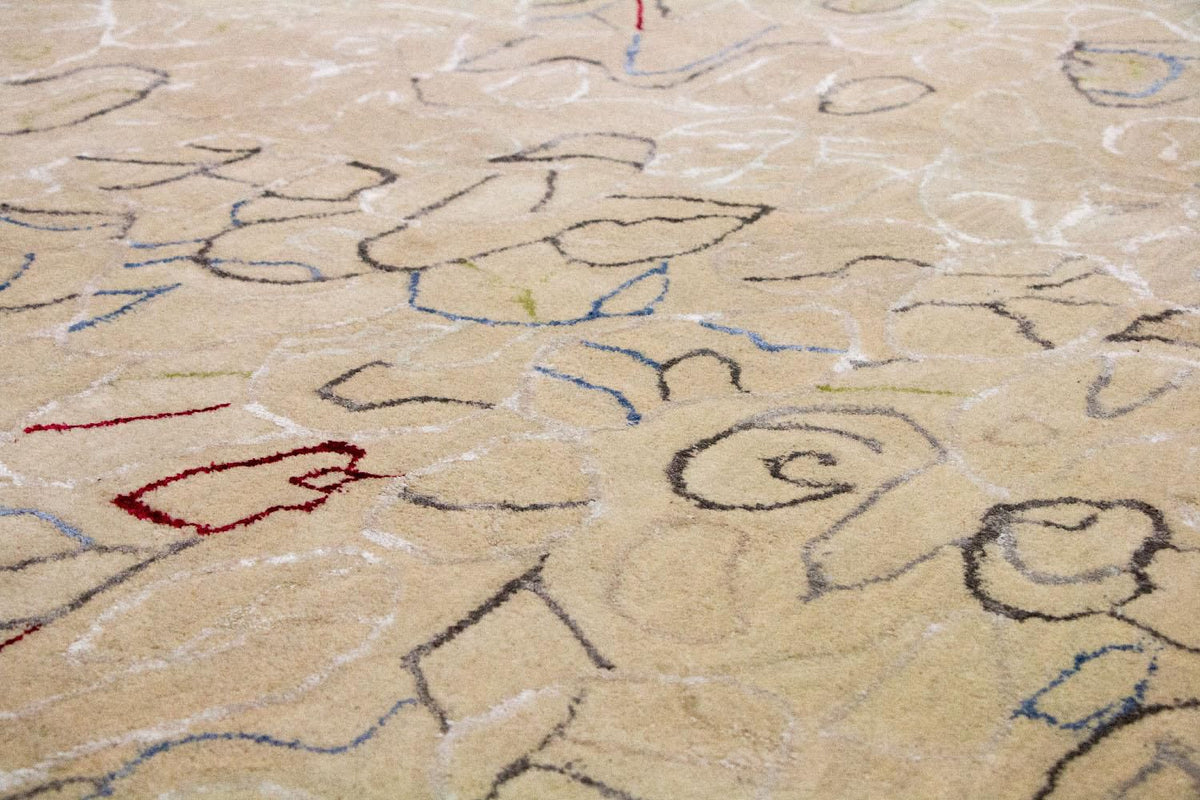 Designerski dywan - 242 x 152 cm - beżowy