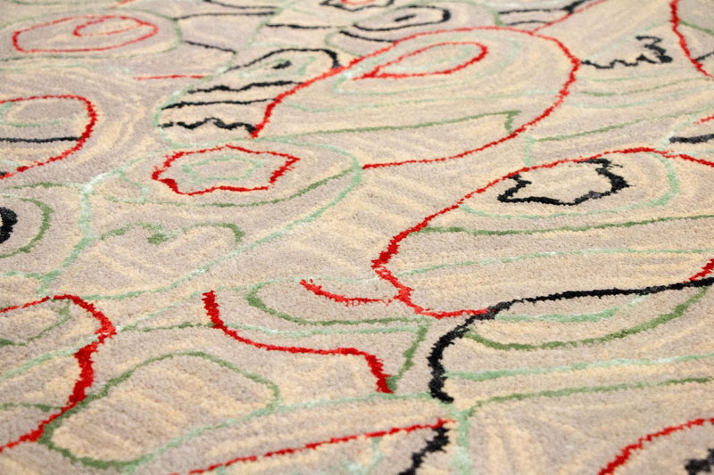 Designerski dywan - 242 x 152 cm - beżowy