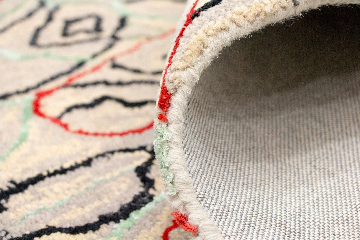 Designerski dywan - 242 x 152 cm - beżowy