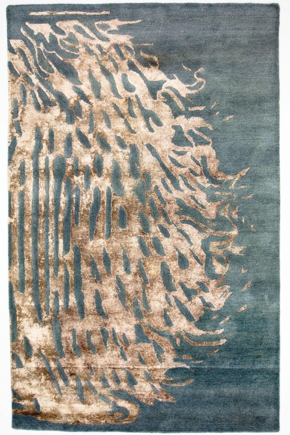 Designerski dywan - 242 x 153 cm - niebieski