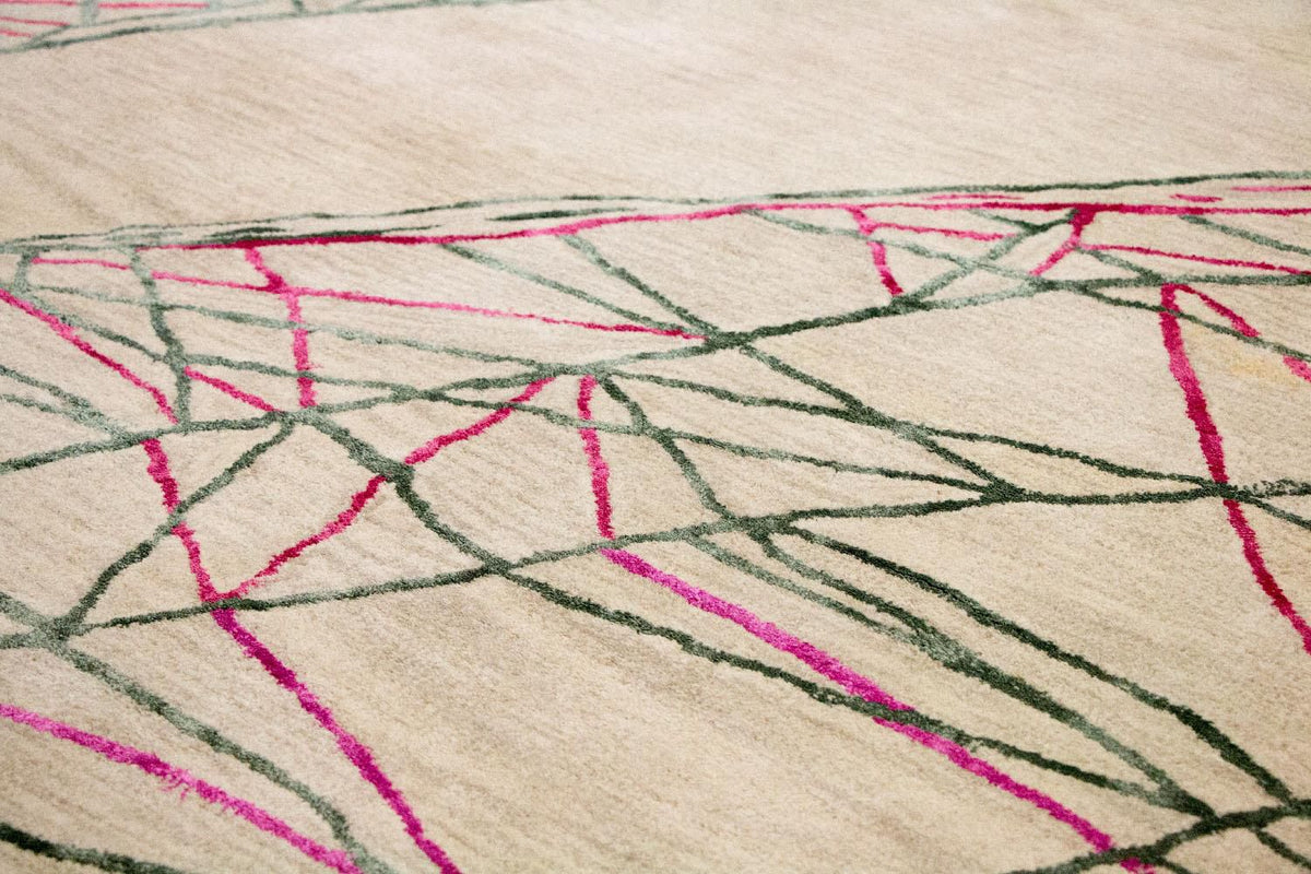 Designerski dywan - 242 x 154 cm - beżowy