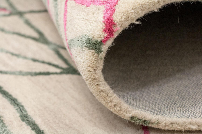 Designerski dywan - 242 x 154 cm - beżowy